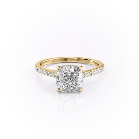 2.15 CT Cushion Cut Pave Setting Moissanite Engagement Ring 11 2.15 CT Cushion Cut Pave Setting Moissanite Engagement Ring 11