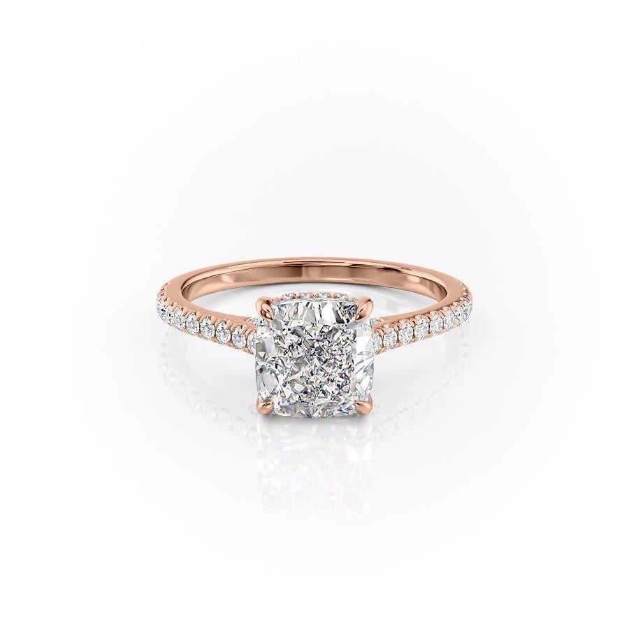 2.15 CT Cushion Cut Pave Setting Moissanite Engagement Ring 12 2.15 CT Cushion Cut Pave Setting Moissanite Engagement Ring 12