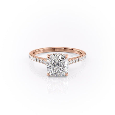 2.15 CT Cushion Cut Pave Setting Moissanite Engagement Ring 12 2.15 CT Cushion Cut Pave Setting Moissanite Engagement Ring 12