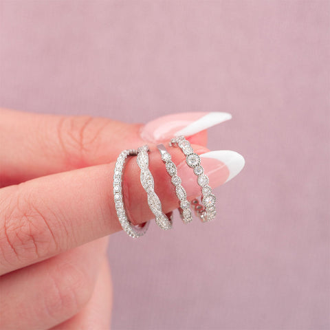 0.16 TCW Round Milgrain Style Moissanite Wedding Band 18 0.16 TCW Round Milgrain Style Moissanite Wedding Band 18