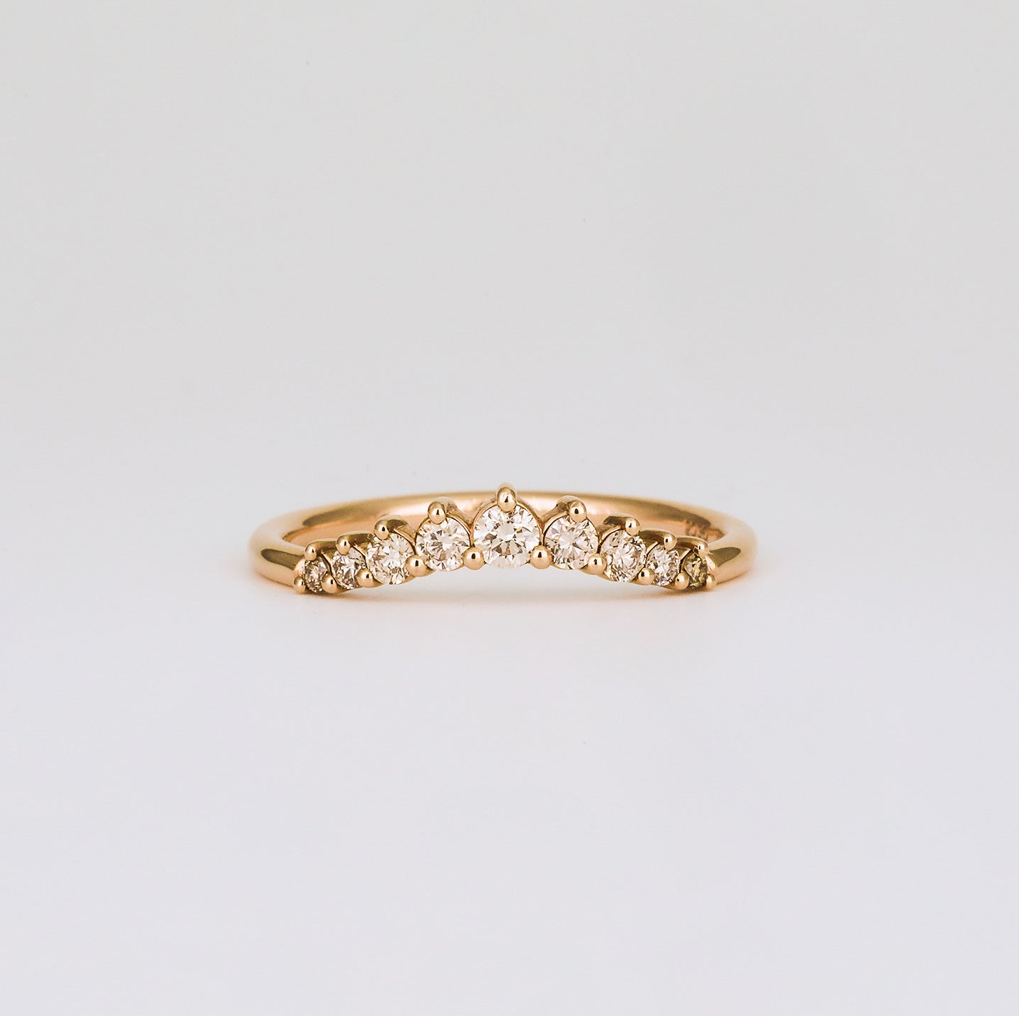 0.3 TCW Round Curved Lab Grown Diamond Wedding Band