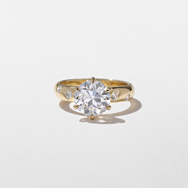 1.52 CT Round Three Stone Lab Grown Diamond Engagement Ring