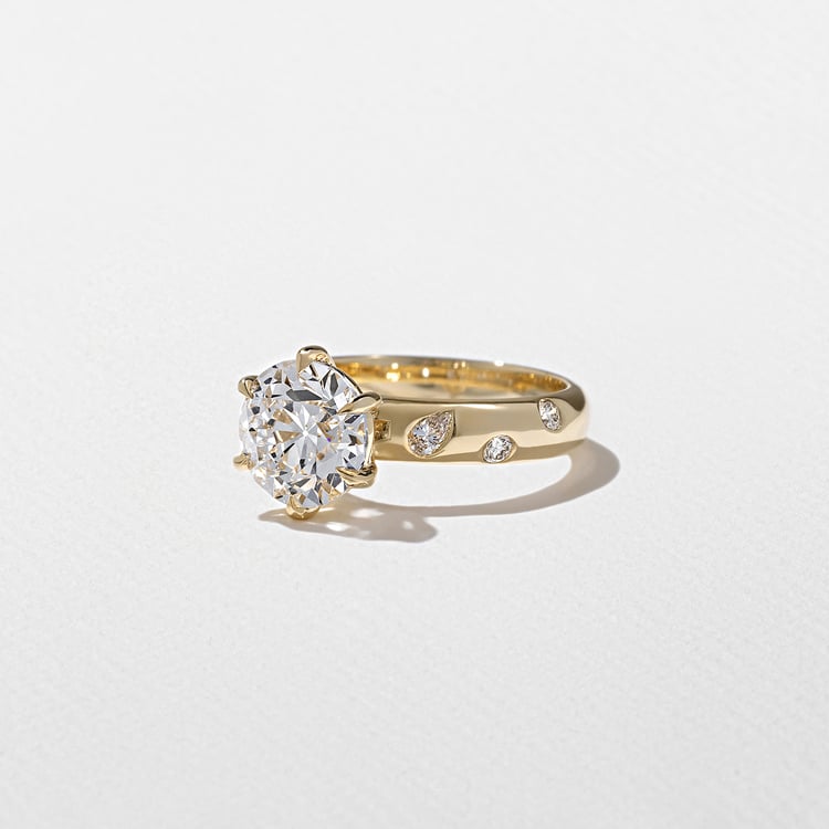 1.52 CT Round Three Stone Lab Grown Diamond Engagement Ring