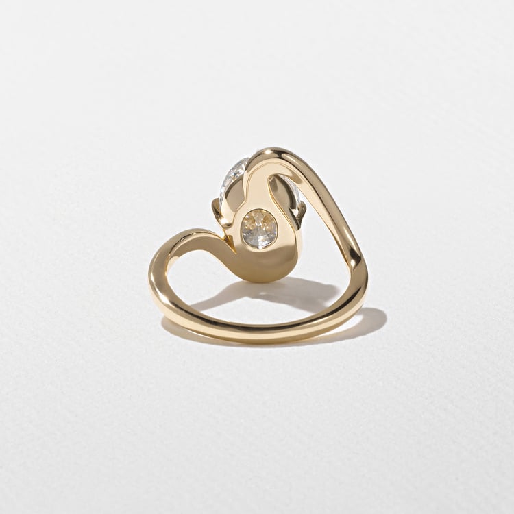 2.00 CT Oval Swirl Lab Grown Diamond Engagement Ring