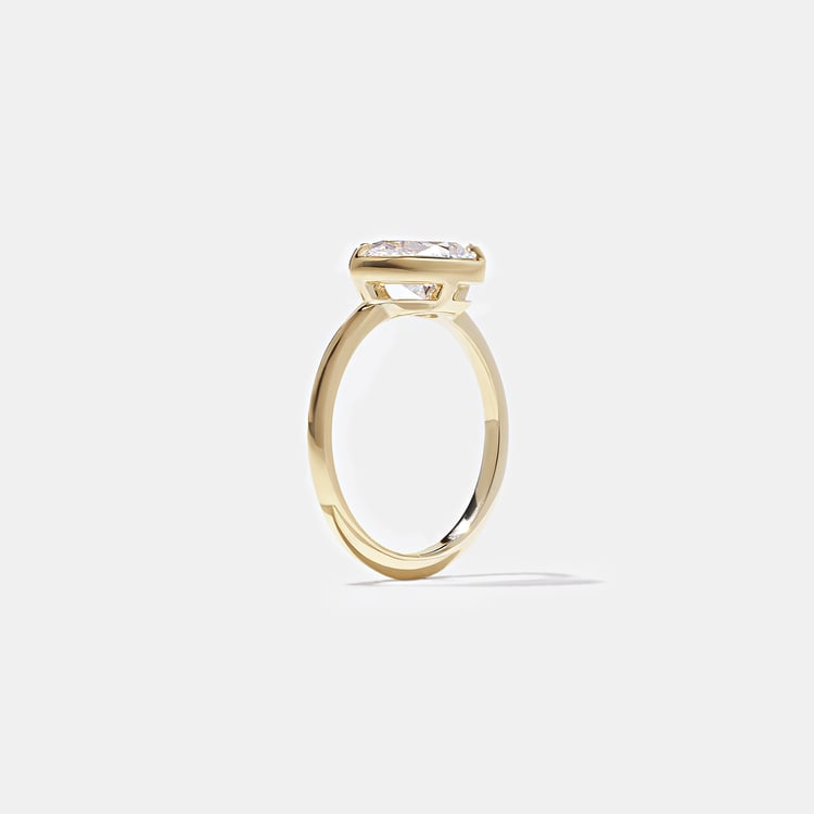 1.64 CT Pear East-West Bezel Solitaire Lab Grown Diamond Engagement Ring