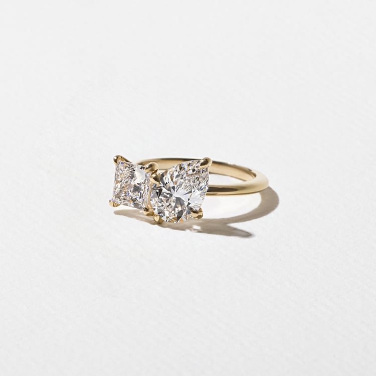 2.60 CT Pear & Princess Toi et Moi Lab Grown Diamond Engagement Ring