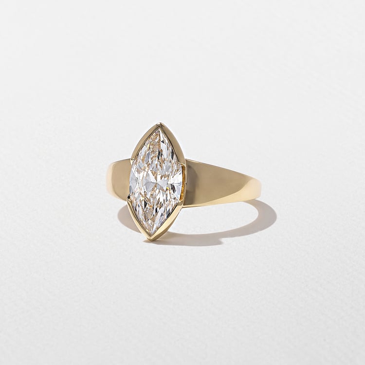 2.06 CT Marquise Bezel Lab Grown Diamond Engagement Ring