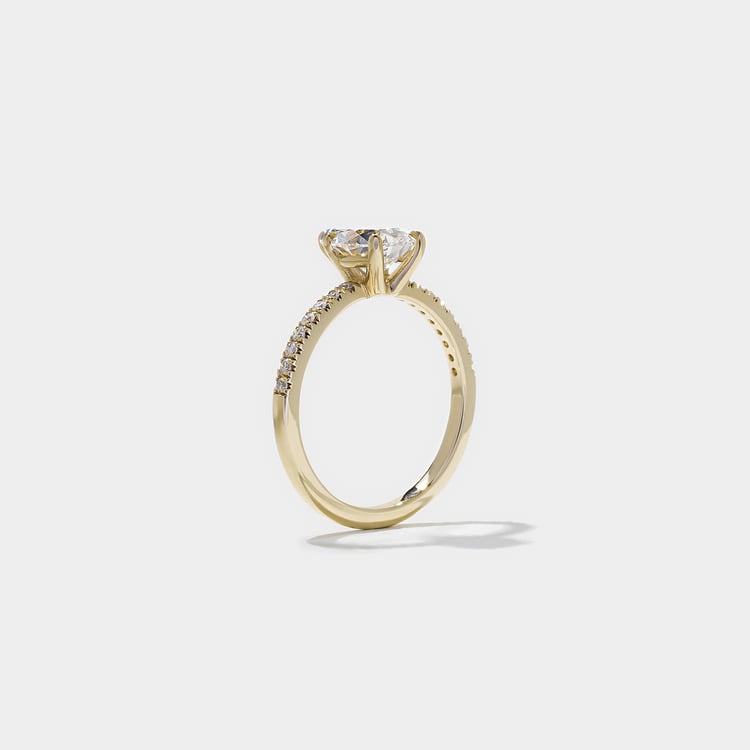 1.50 CT Pear Pavé Lab Grown Diamond Engagement Ring
