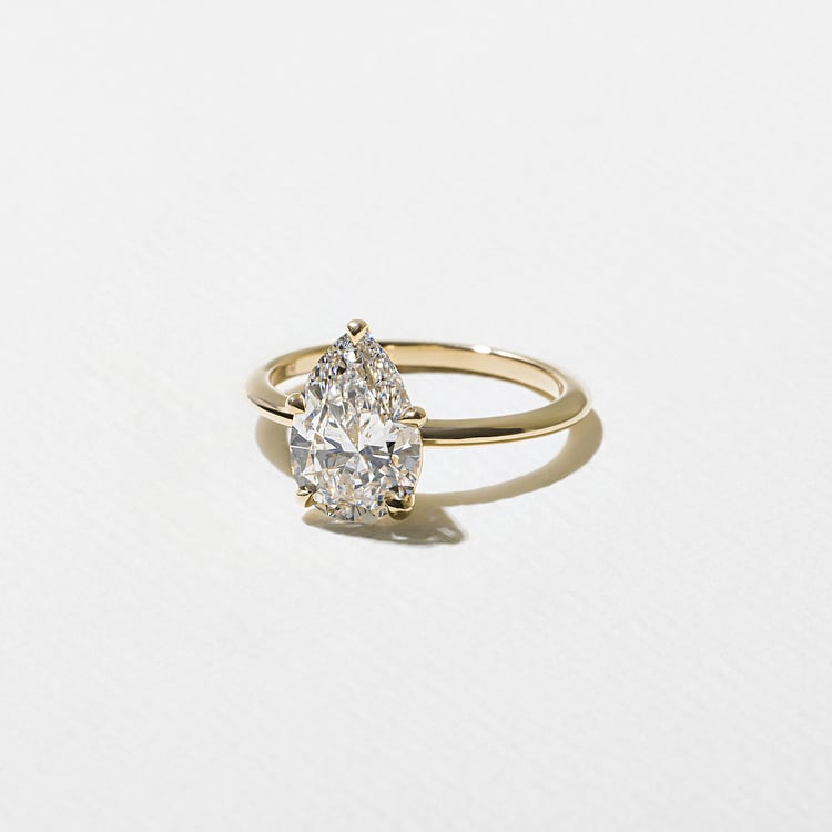 2.15 CT Pear Solitaire Lab Grown Diamond Engagement Ring