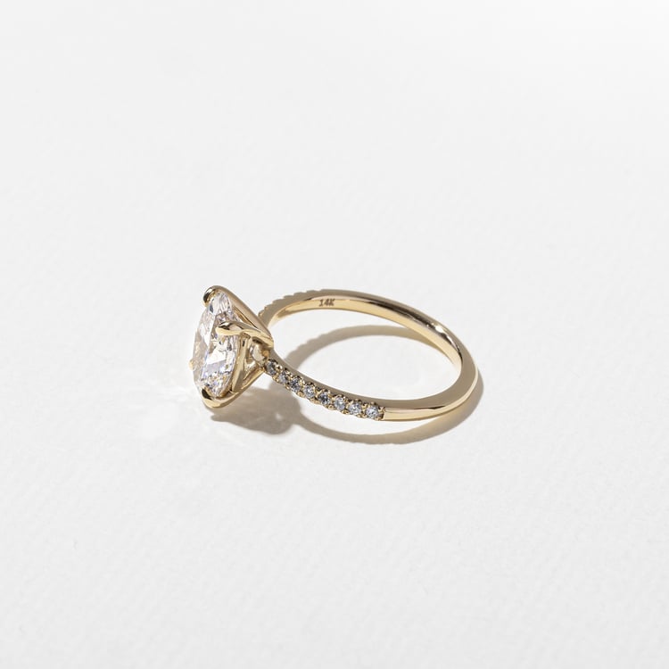 2.08 CT Oval Pavé Lab Grown Diamond Engagement Ring