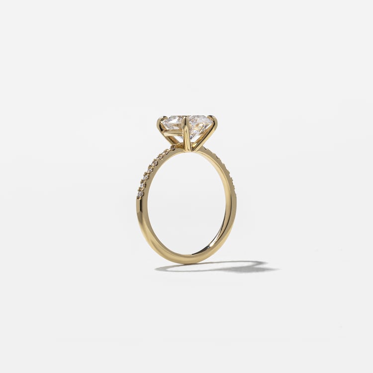 1.52 CT Round Pavé Lab Grown Diamond Engagement Ring