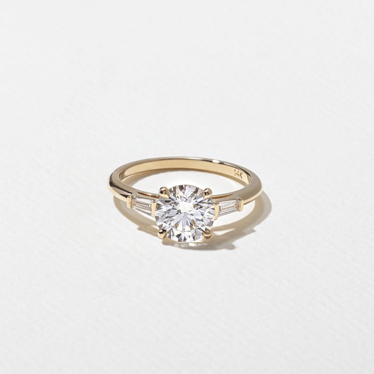 1.53 CT Round Three Stone Lab Grown Diamond Engagement Ring