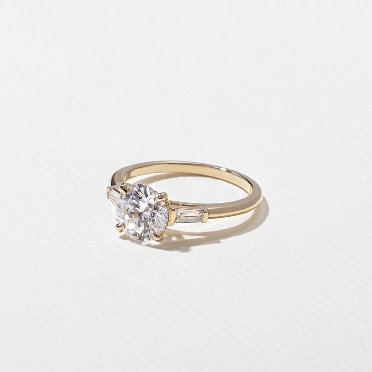 1.53 CT Round Three Stone Lab Grown Diamond Engagement Ring