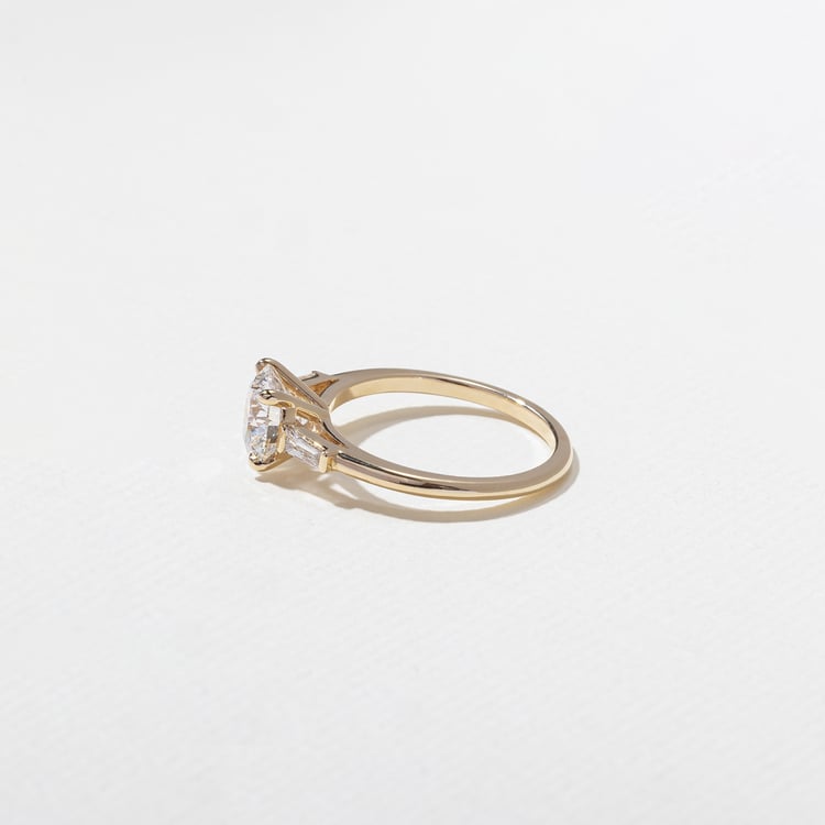 1.53 CT Round Three Stone Lab Grown Diamond Engagement Ring