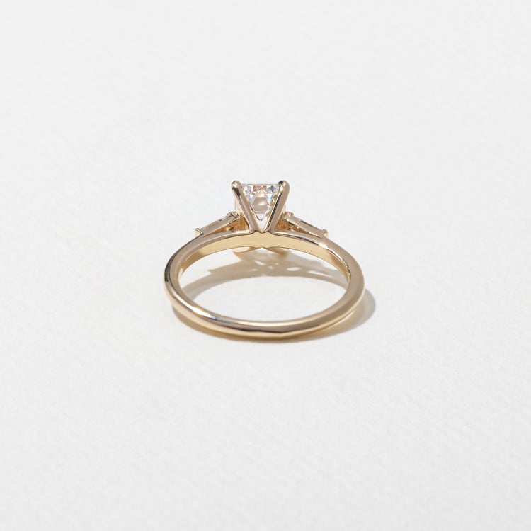 1.28 CT Emerald Three Stone Lab Grown Diamond Engagement Ring