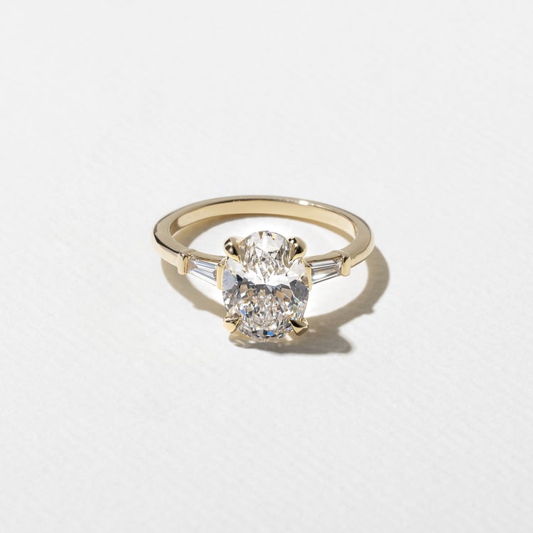 2.08 CT Oval Three Stone Lab Grown Diamond Engagement Ring
