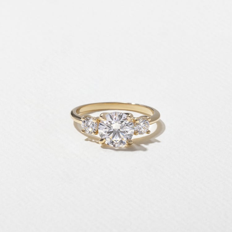1.52 CT Round Three Stone Lab Grown Diamond Engagement Ring