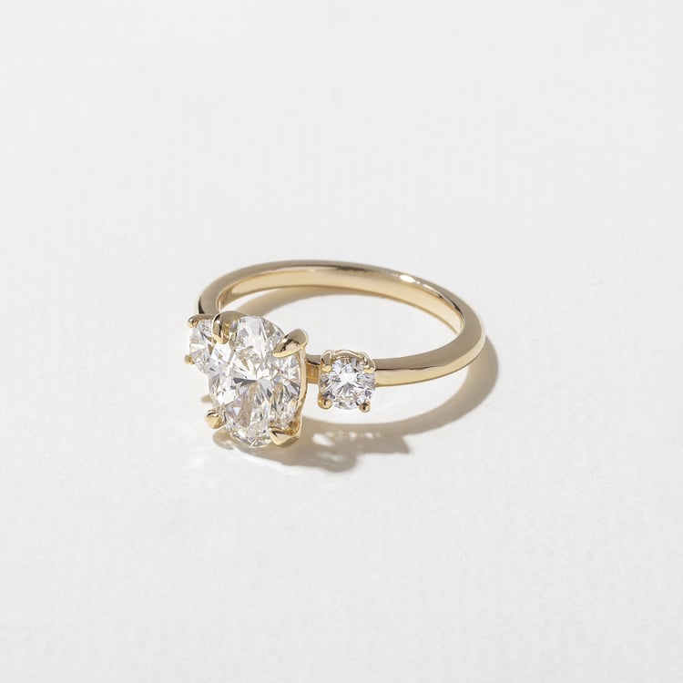 1.62 CT Oval Three Stone Lab Grown Diamond Engagement Ring