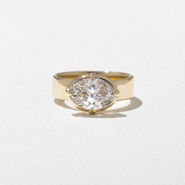 1.97 CT Oval Solitaire Lab Grown Diamond Engagement Ring