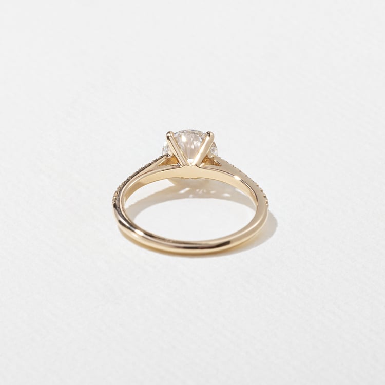 1.47 CT Round Pavé Lab Grown Diamond Engagement Ring