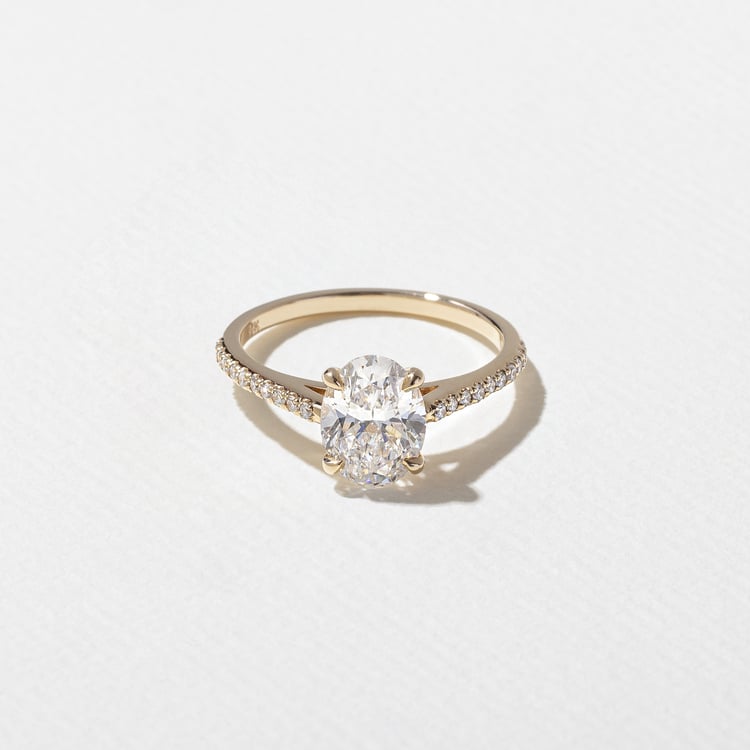 1.56 CT Oval Pavé Lab Grown Diamond Engagement Ring