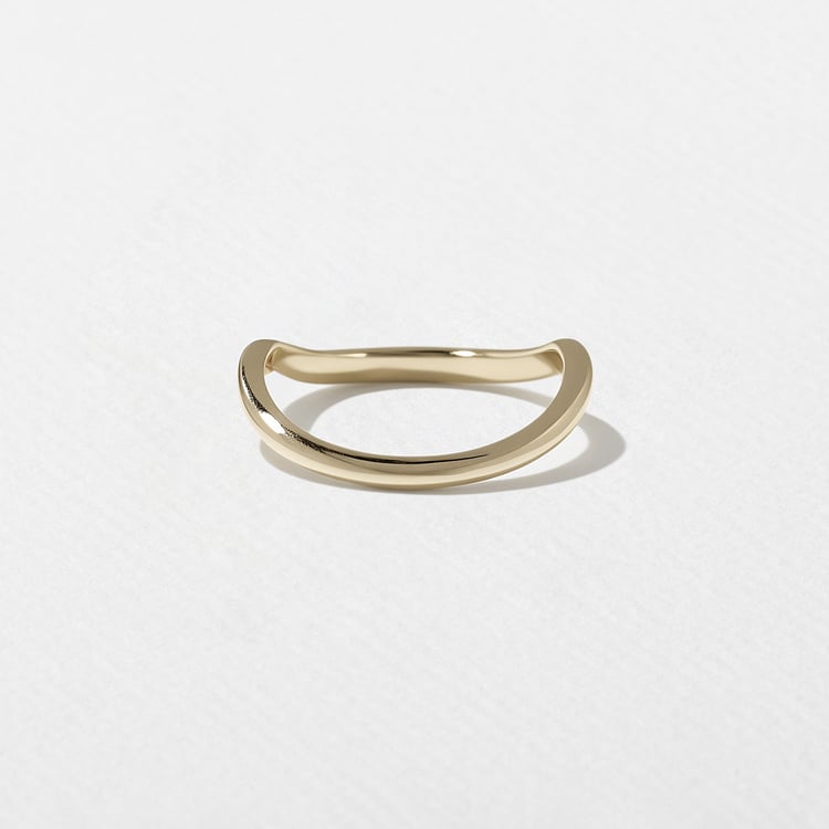 Coral Curved Wedding Band