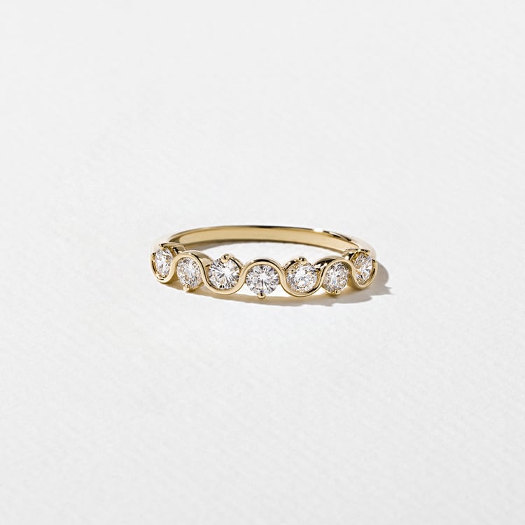 0.57 TCW Round Bezel Lab Grown Diamond Wedding Band