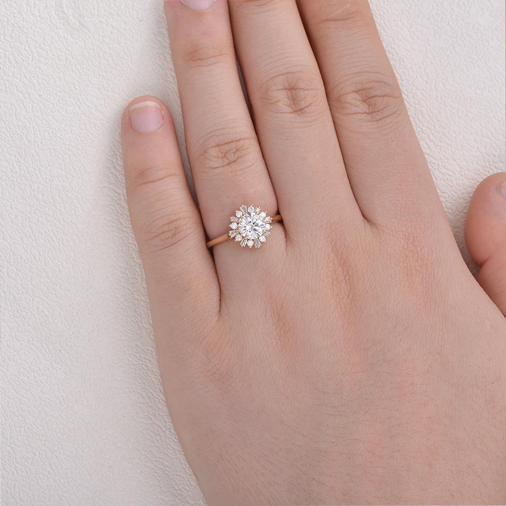 Round Halo Lab Grown Engagement Ring