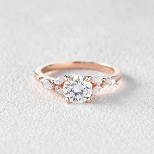 Round Cluster Lab Grown Diamond Engagement Ring