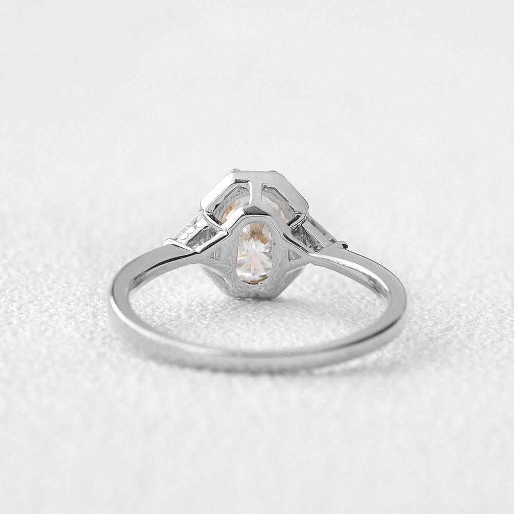 Oval Three Stone Lab Grown Diamond Engagement Ring
