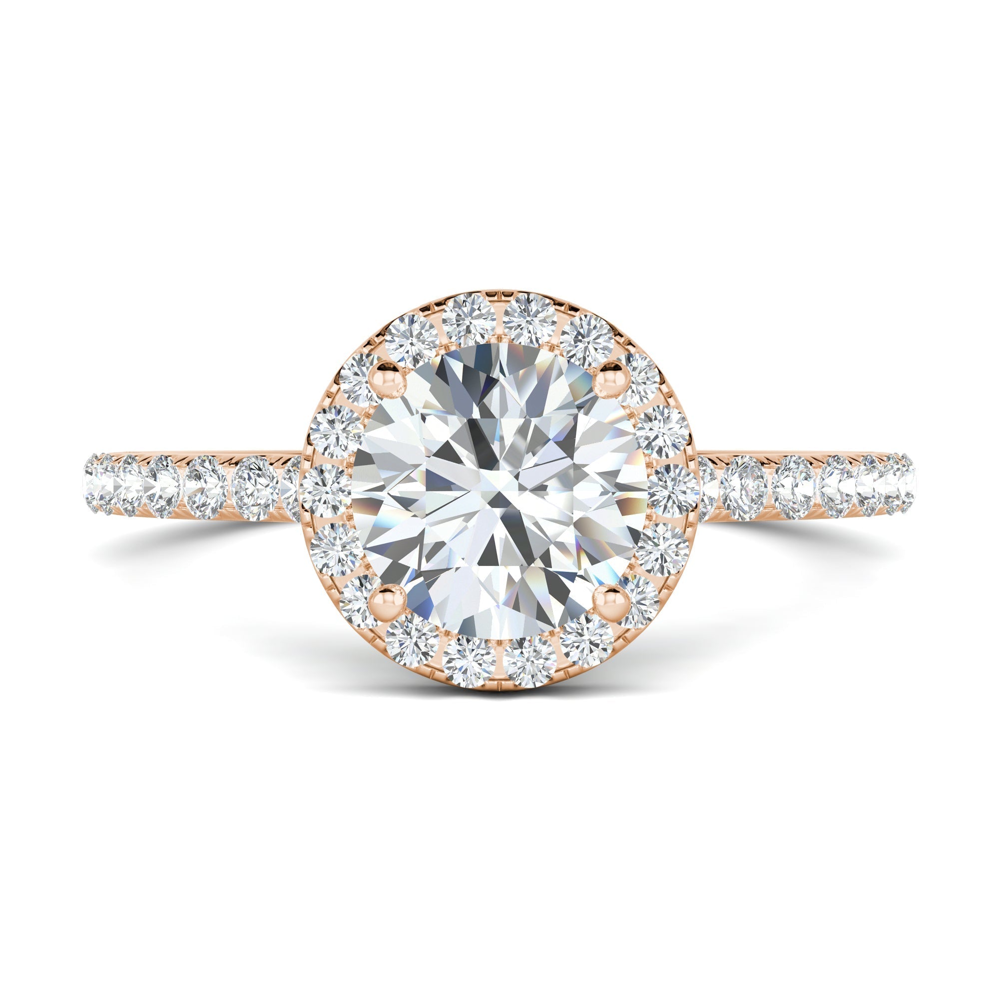 1.0 CT Round Cut Halo Moissanite Engagement Ring 18 1.0 CT Round Cut Halo Moissanite Engagement Ring 18
