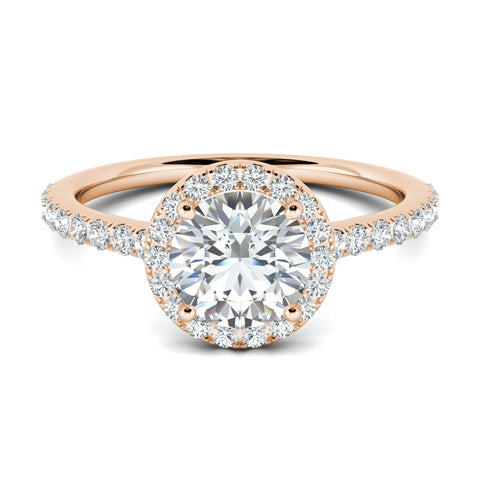 1.0 CT Round Cut Halo Moissanite Engagement Ring 17 1.0 CT Round Cut Halo Moissanite Engagement Ring 17