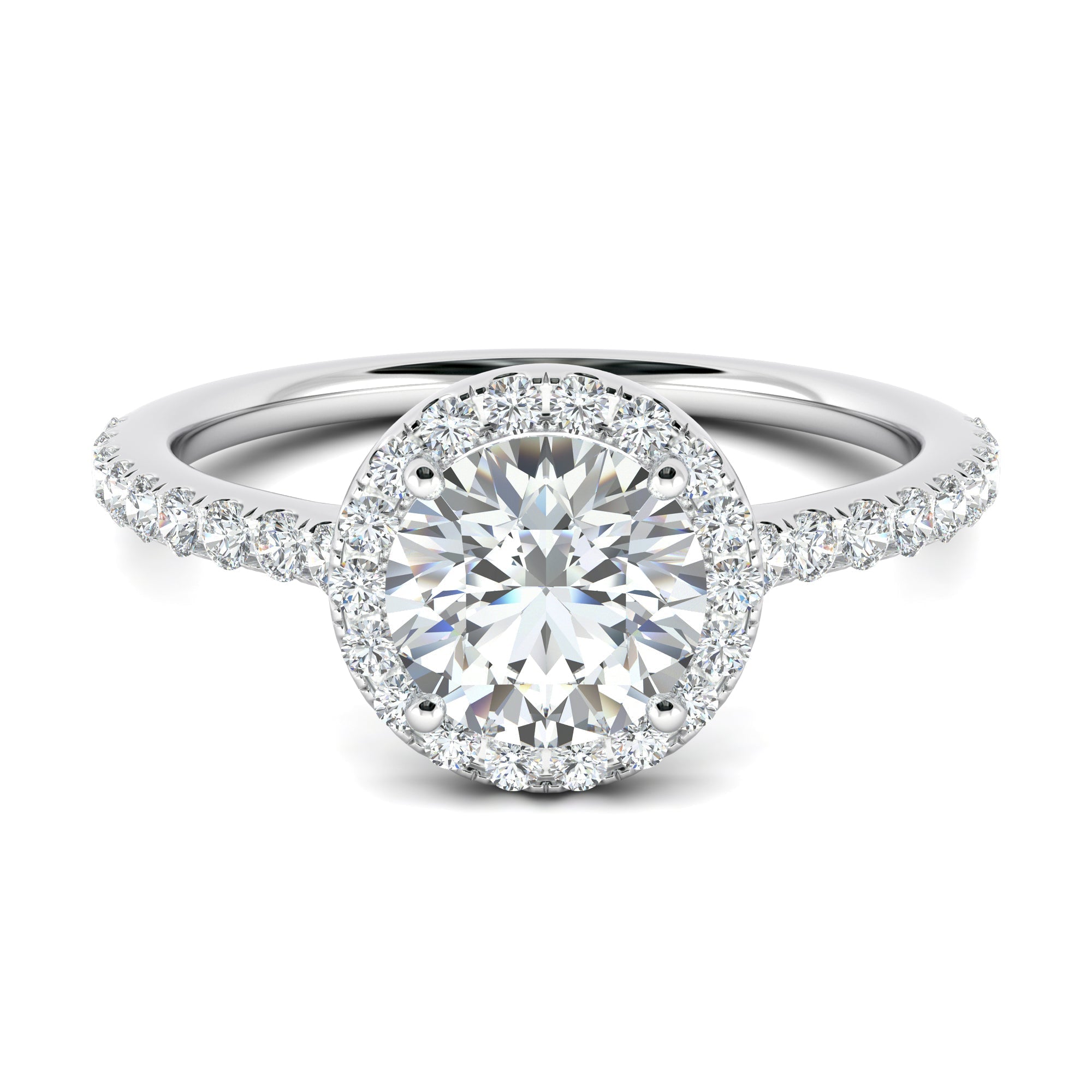 1.0 CT Round Cut Halo Moissanite Engagement Ring 7 1.0 CT Round Cut Halo Moissanite Engagement Ring 7