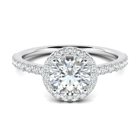 1.0 CT Round Cut Halo Moissanite Engagement Ring 7 1.0 CT Round Cut Halo Moissanite Engagement Ring 7
