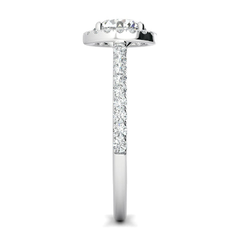1.0 CT Round Cut Halo Moissanite Engagement Ring 10 1.0 CT Round Cut Halo Moissanite Engagement Ring 10