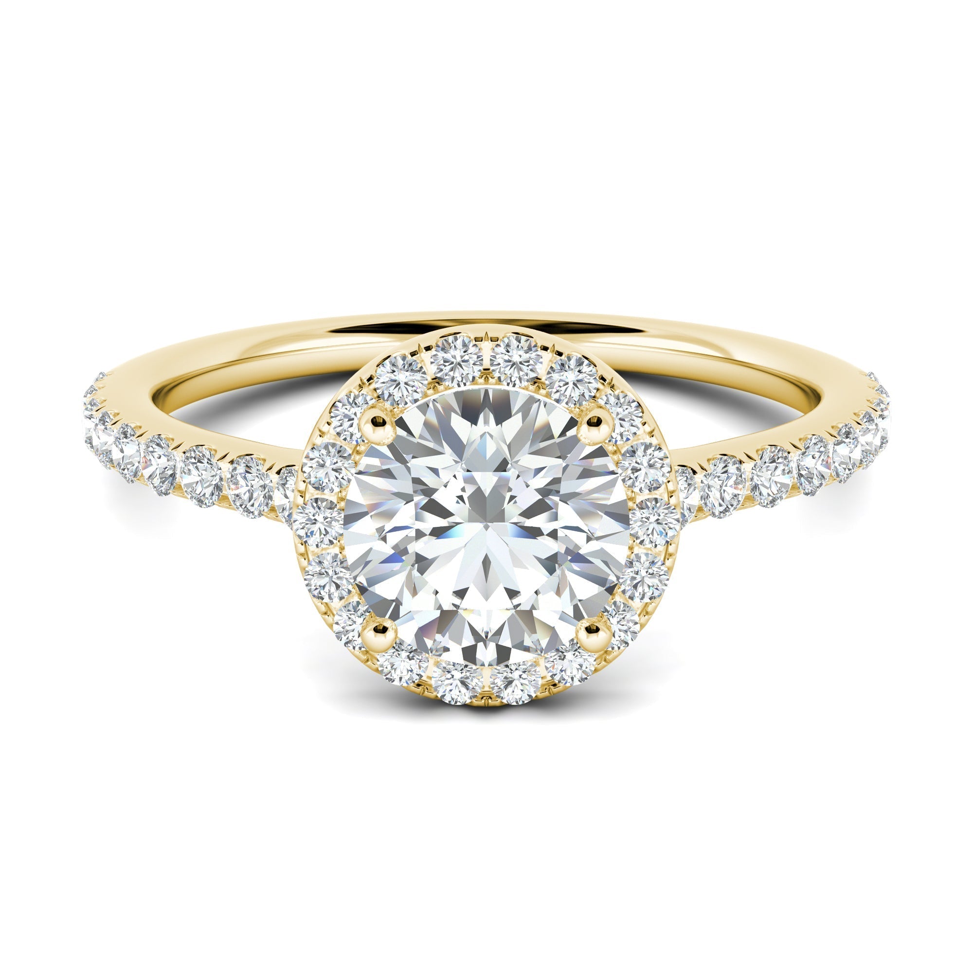 1.0 CT Round Cut Halo Moissanite Engagement Ring 12 1.0 CT Round Cut Halo Moissanite Engagement Ring 12