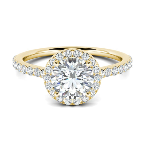 1.0 CT Round Cut Halo Moissanite Engagement Ring 12 1.0 CT Round Cut Halo Moissanite Engagement Ring 12