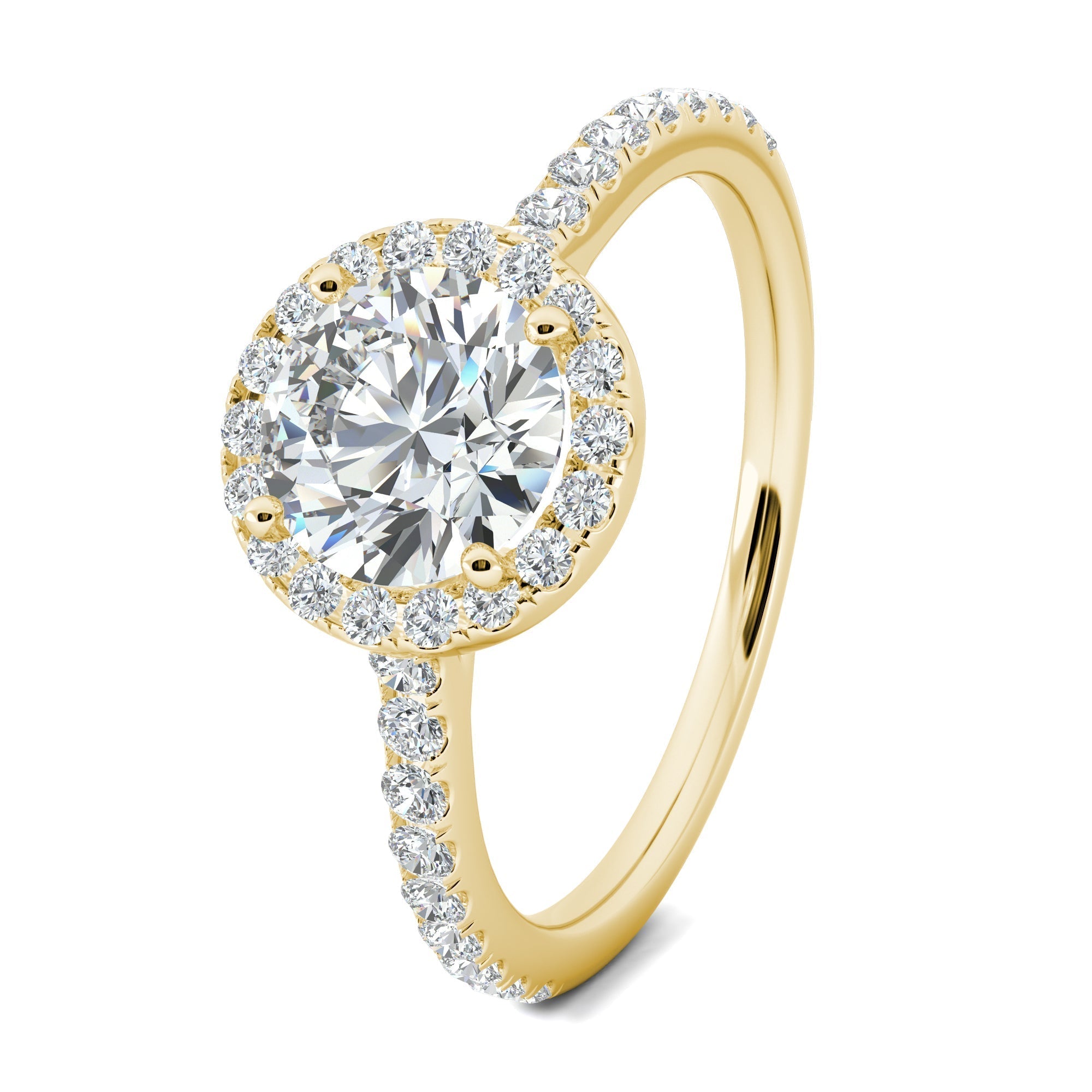 1.0 CT Round Cut Halo Moissanite Engagement Ring 14 1.0 CT Round Cut Halo Moissanite Engagement Ring 14