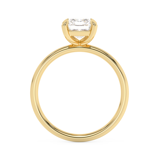 Emerald Solitaire Lab Grown Diamond Engagement Ring