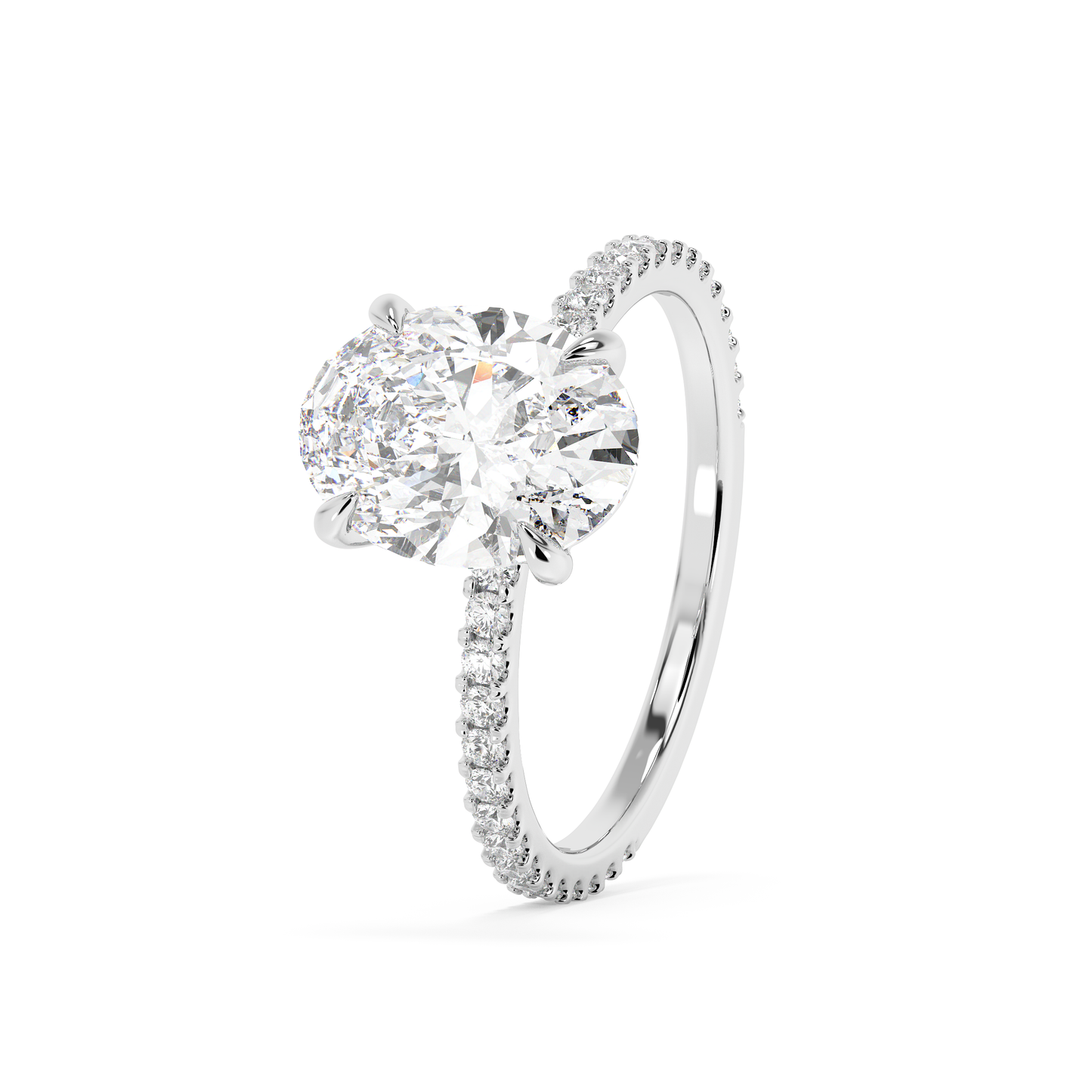 Emerald Solitaire Lab Grown Diamond Engagement Ring