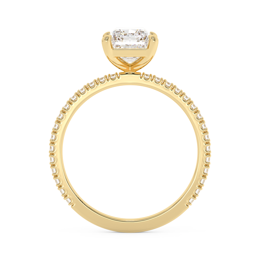Emerald Solitaire Lab Grown Diamond Engagement Ring
