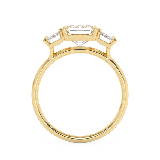 Emerald Solitaire Lab Grown Diamond Engagement Ring