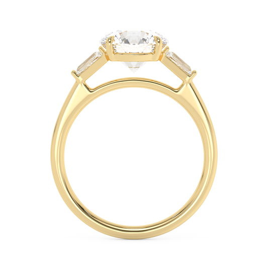 Emerald Solitaire Lab Grown Diamond Engagement Ring