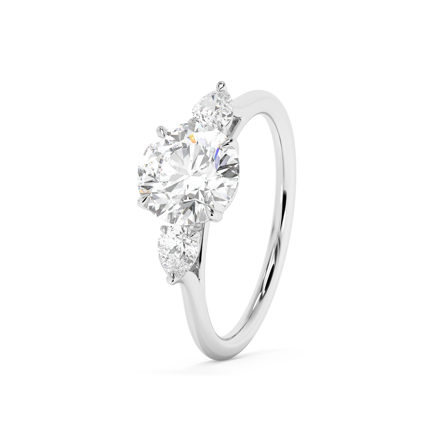 Emerald Solitaire Lab Grown Diamond Engagement Ring