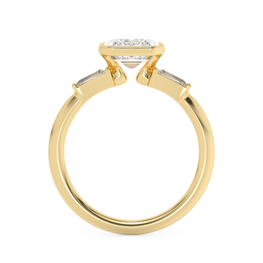 Emerald Solitaire Lab Grown Diamond Engagement Ring