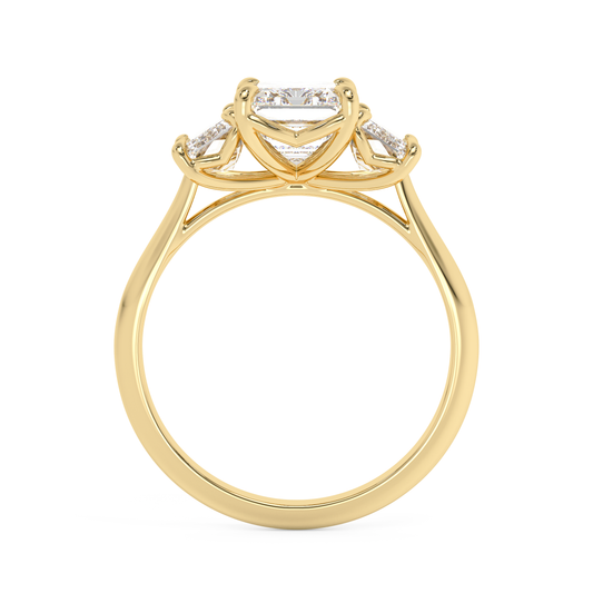 Emerald Solitaire Lab Grown Diamond Engagement Ring