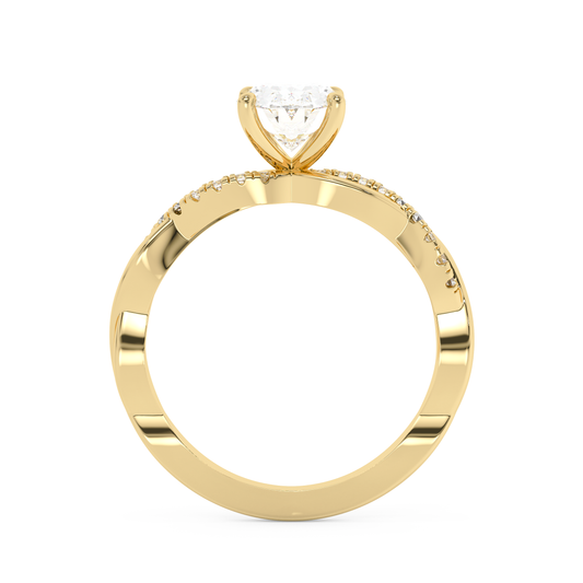 Emerald Solitaire Lab Grown Diamond Engagement Ring