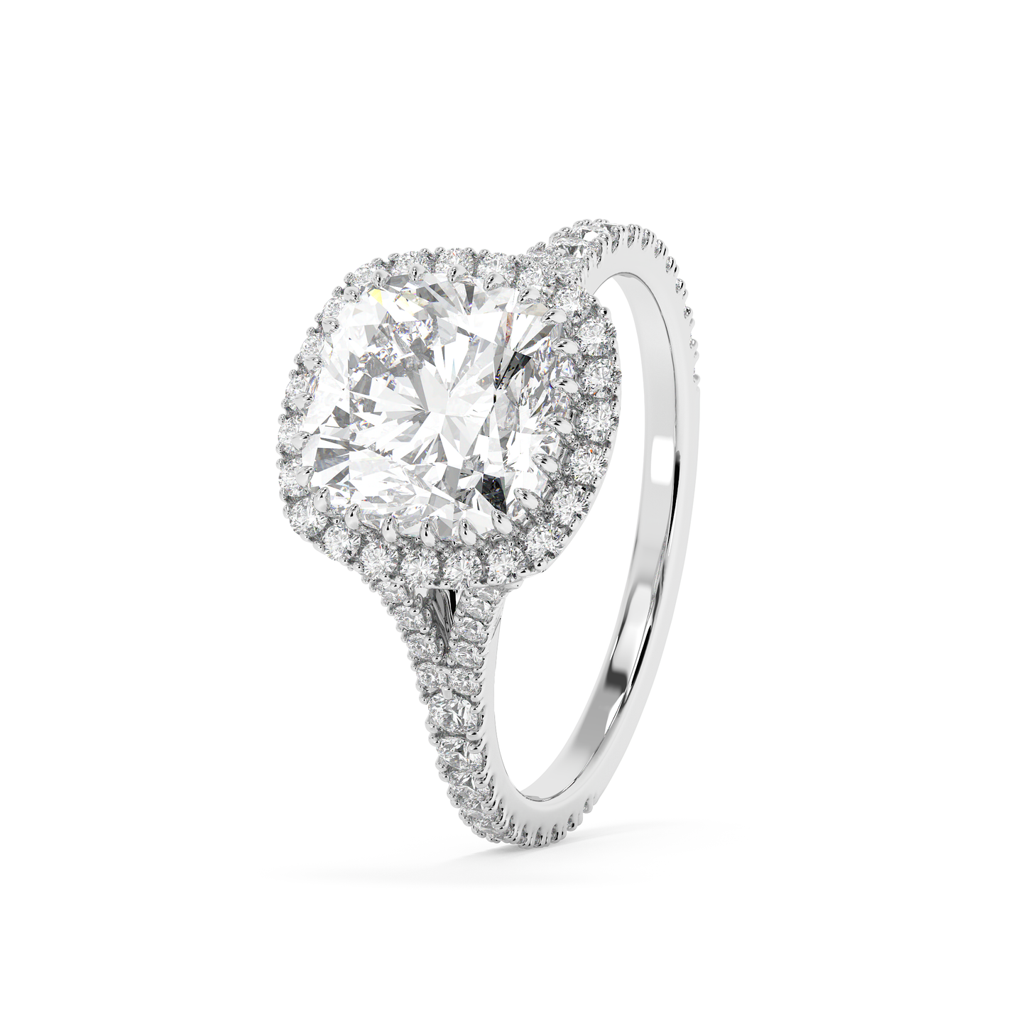 Emerald Solitaire Lab Grown Diamond Engagement Ring