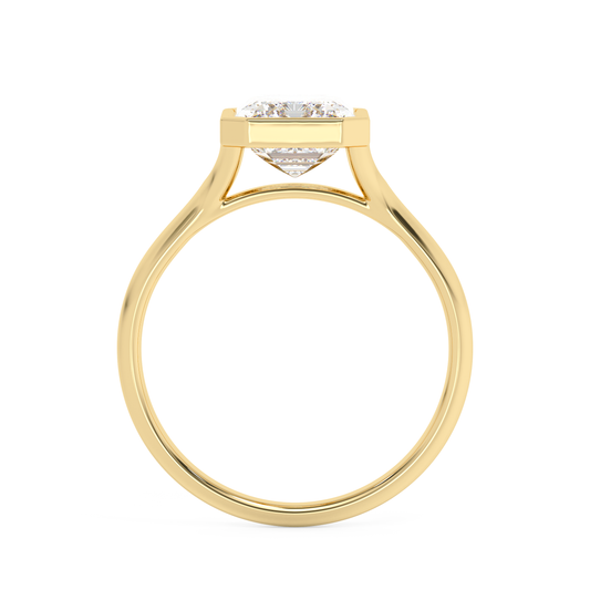 Emerald Solitaire Lab Grown Diamond Engagement Ring