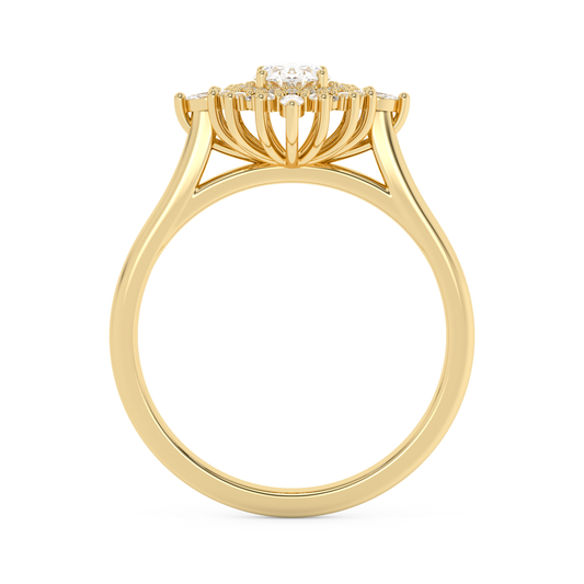 Emerald Solitaire Lab Grown Diamond Engagement Ring